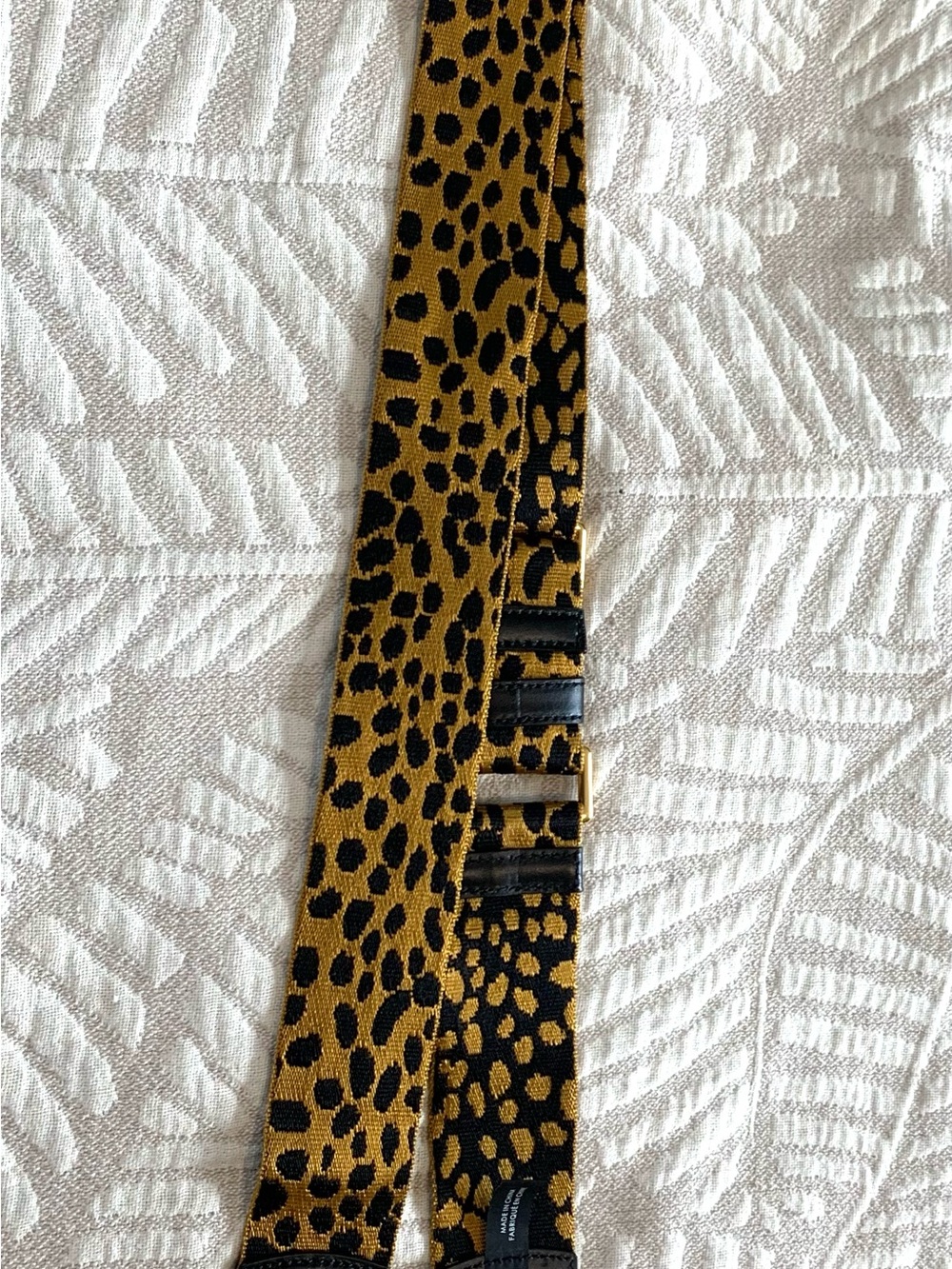 Leopard Print Shoulder Strap with Gold Hardware - Women Accessories 36 to 54 in - Picture 7 of 7